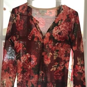 Loft Floral Cardigan LIghtweight